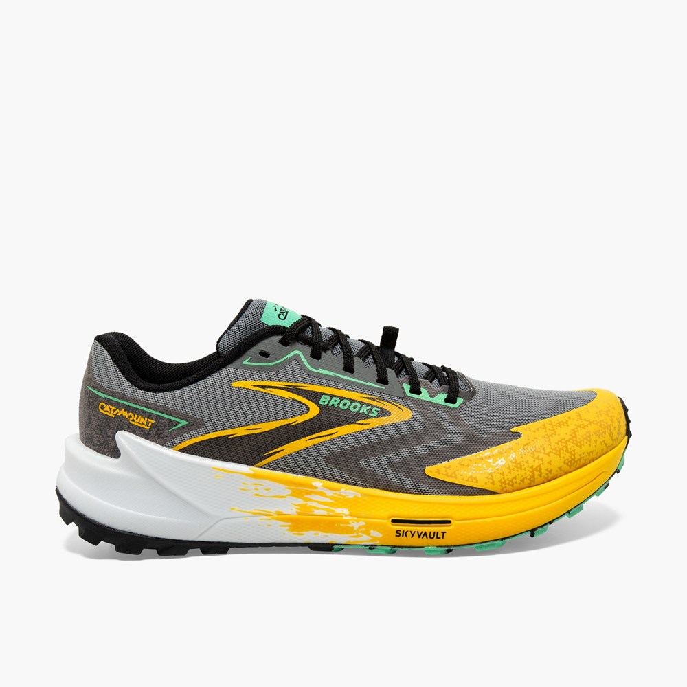 Chaussure Trail Running Brooks Catamount 3 Speed Citron Vert Olive Homme | NKD-1982486